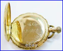 14k Gold American Waltham Pocket Watch Antique Hunter Case
