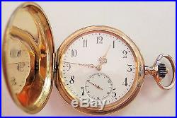 14k Gold Dürrstein Union Lange Glashutte High Grade Hunter Case Pocket Watch