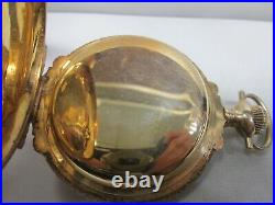 14k Gold Elgin Box-case Multicolor Stag 185 Pocket Watch Non Running