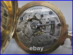 14k Gold Elgin Box-case Multicolor Stag 185 Pocket Watch Non Running