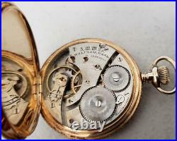 14k Multi Color Gold Horse Waltham 16 size M1899 Gr 620 Hunter Case Pocket Watch