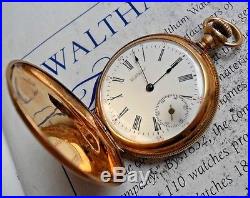 14k SOLID Gold Vintage 1901 Waltham Seaside Hunter's Case Pocket Watch 4 REPAIR