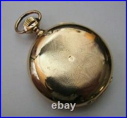 14k Solid Gold System Glashutte Large Hunter Case Pocket Watch 55.5 MM 122.4 Gr