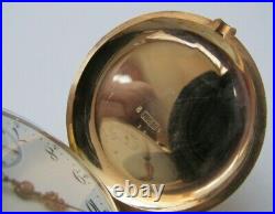14k Solid Gold System Glashutte Large Hunter Case Pocket Watch 55.5 MM 122.4 Gr