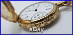 14k Waltham Solid Gold Hunter Case Pocket Watch