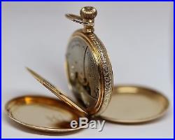 14k Yellow Gold 1901 American WALTHAM Watch Co. Hunter Case Pocket Watch
