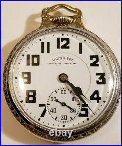 16S. Hamilton 21J. Adj 992B Railway Special dial (1951) #2 Two-tone B. O. C. Case