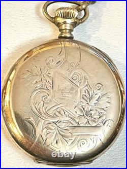 16S Waltham 20 Years Gold Filled Pocket Watch Full Hunter Runs withChain Fob 135g