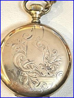 16S Waltham 20 Years Gold Filled Pocket Watch Full Hunter Runs withChain Fob 135g