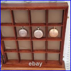 16 Compartment Pocket Watch Display Case