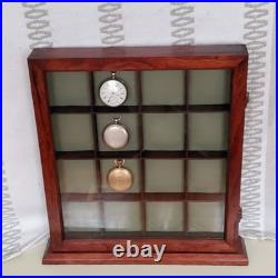 16 Compartment Pocket Watch Display Case