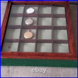 16 Compartment Pocket Watch Display Case