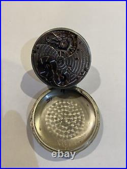 16s Ball 16J Commercial Standard Antique pocket watch silveroid case pendent set