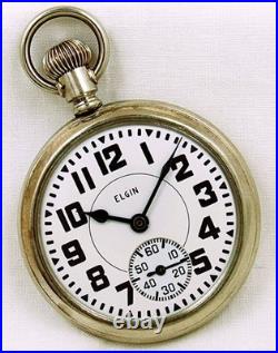 16s Elgin B. W. Raymond 21J Railroad Damascened Salesman Case Pocket Watch. Nice