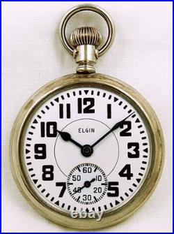 16s Elgin B. W. Raymond 21J Railroad Damascened Salesman Case Pocket Watch. Nice