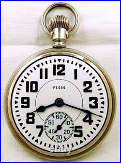 16s Elgin B. W. Raymond 21J Railroad Damascened Salesman Case Pocket Watch. Nice