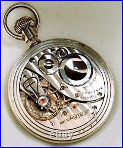 16s Elgin B. W. Raymond 21J Railroad Damascened Salesman Case Pocket Watch. Nice