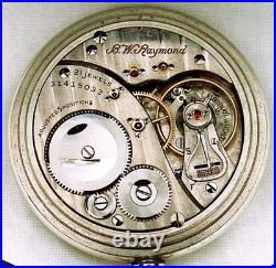 16s Elgin B. W. Raymond 21J Railroad Damascened Salesman Case Pocket Watch. Nice