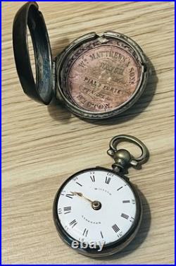 1700's Antique Silver Pocket Watch Verge Fusee Two Case By William Anderson