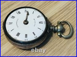 1700's Antique Silver Pocket Watch Verge Fusee Two Case By William Anderson