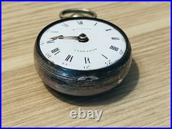 1700's Antique Silver Pocket Watch Verge Fusee Two Case By William Anderson