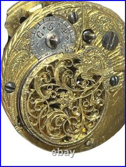 1700's Antique Silver Pocket Watch Verge Fusee Two Case By William Anderson