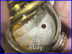 1700's Antique Silver Pocket Watch Verge Fusee Two Case By William Anderson