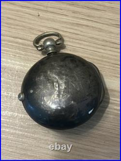 1700's Antique Silver Pocket Watch Verge Fusee Two Case By William Anderson