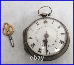 1715 Rich Stephens London Sterling Silver Paired Case Fusee Pocket Watch Working