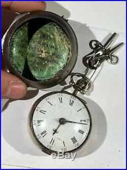 1779 Cha Pye Birmingham Fusee Verge Pocket Watch Pair Case Silver SOUTHER PAYNE