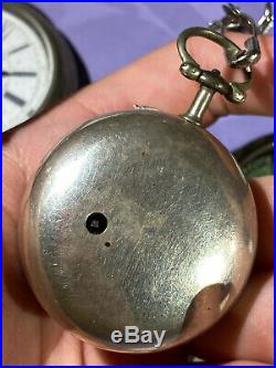1779 Cha Pye Birmingham Fusee Verge Pocket Watch Pair Case Silver SOUTHER PAYNE