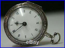 1783 Joseph Stephens, London. Silver Repousse Pair Case Verge Pocket Watch