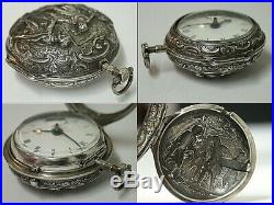 1783 Joseph Stephens, London. Silver Repousse Pair Case Verge Pocket Watch