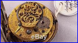 1783 Stunning Pair case watch MARSH, Beetle/Poker hands, GREAT ART PAINTED DIAL
