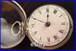 1785 Silver Repousse Pair Case verge watch, Josephson, London rare King Geo mark