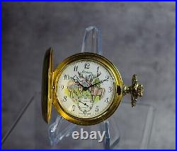 17 Jewel Swiss Pocket Watch Genuine Fired Enamel Dial Gold Plate Breguet Hands