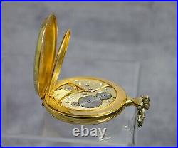 17 Jewel Swiss Pocket Watch Genuine Fired Enamel Dial Gold Plate Breguet Hands