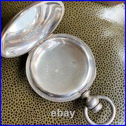 1800's Blauer 4 Ounce Coin Silver Key Wind Hunter Pocket Watch Case Excellent
