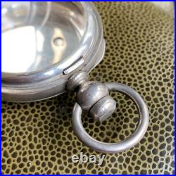 1800's Blauer 4 Ounce Coin Silver Key Wind Hunter Pocket Watch Case Excellent