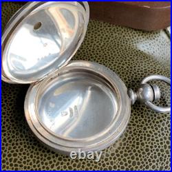 1800's Blauer 4 Ounce Coin Silver Key Wind Hunter Pocket Watch Case Excellent