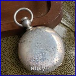 1800's Blauer 4 Ounce Coin Silver Key Wind Hunter Pocket Watch Case Excellent