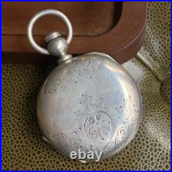 1800's Blauer 4 Ounce Coin Silver Key Wind Hunter Pocket Watch Case Excellent