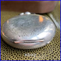 1800's Blauer 4 Ounce Coin Silver Key Wind Hunter Pocket Watch Case Excellent
