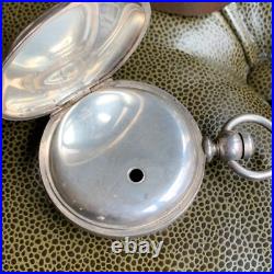 1800's Blauer 4 Ounce Coin Silver Key Wind Hunter Pocket Watch Case Excellent