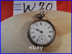 1800's Waltham Key Wind Silver Case Full Hallmark Engraved Pocket Watch 69 x49mm