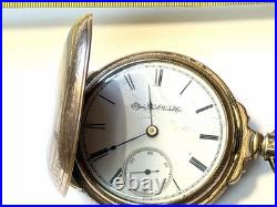 1800s Elgin National Pocket Watch Company 1800s antique hunter case pocket watch