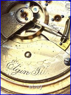 1800s Elgin National Pocket Watch Company 1800s antique hunter case pocket watch