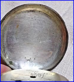 1800s M J TOBIAS CHINESE DUPLEX 53 mm 13J SILVER POCKET WATCH SERIAL#617