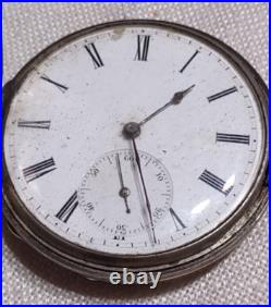1800s M J TOBIAS CHINESE DUPLEX 53 mm 13J SILVER POCKET WATCH SERIAL#617
