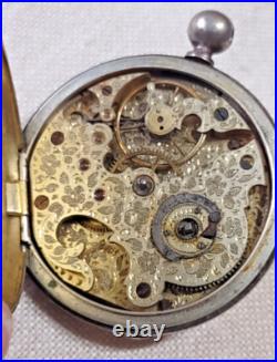 1800s M J TOBIAS CHINESE DUPLEX 53 mm 13J SILVER POCKET WATCH SERIAL#617
